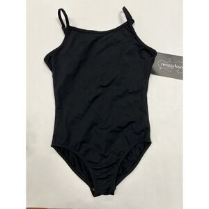 Revolution‎ Dance Wear NWT Black Girls Large Scoop Back Skinny Straps